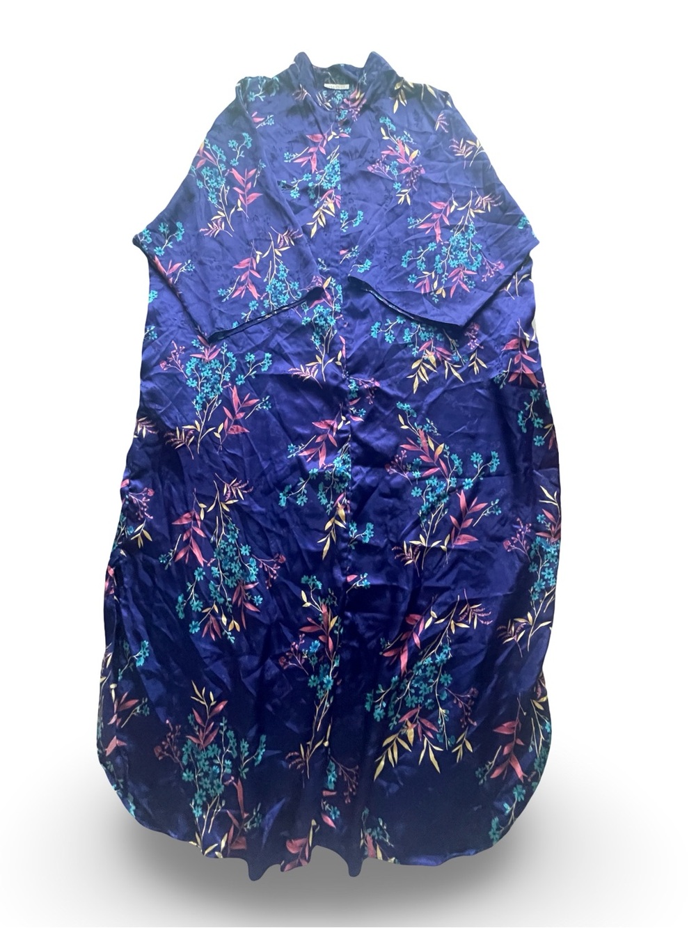 Valerie Stevens Navy Floral NightGown Loungewear 1X Plus